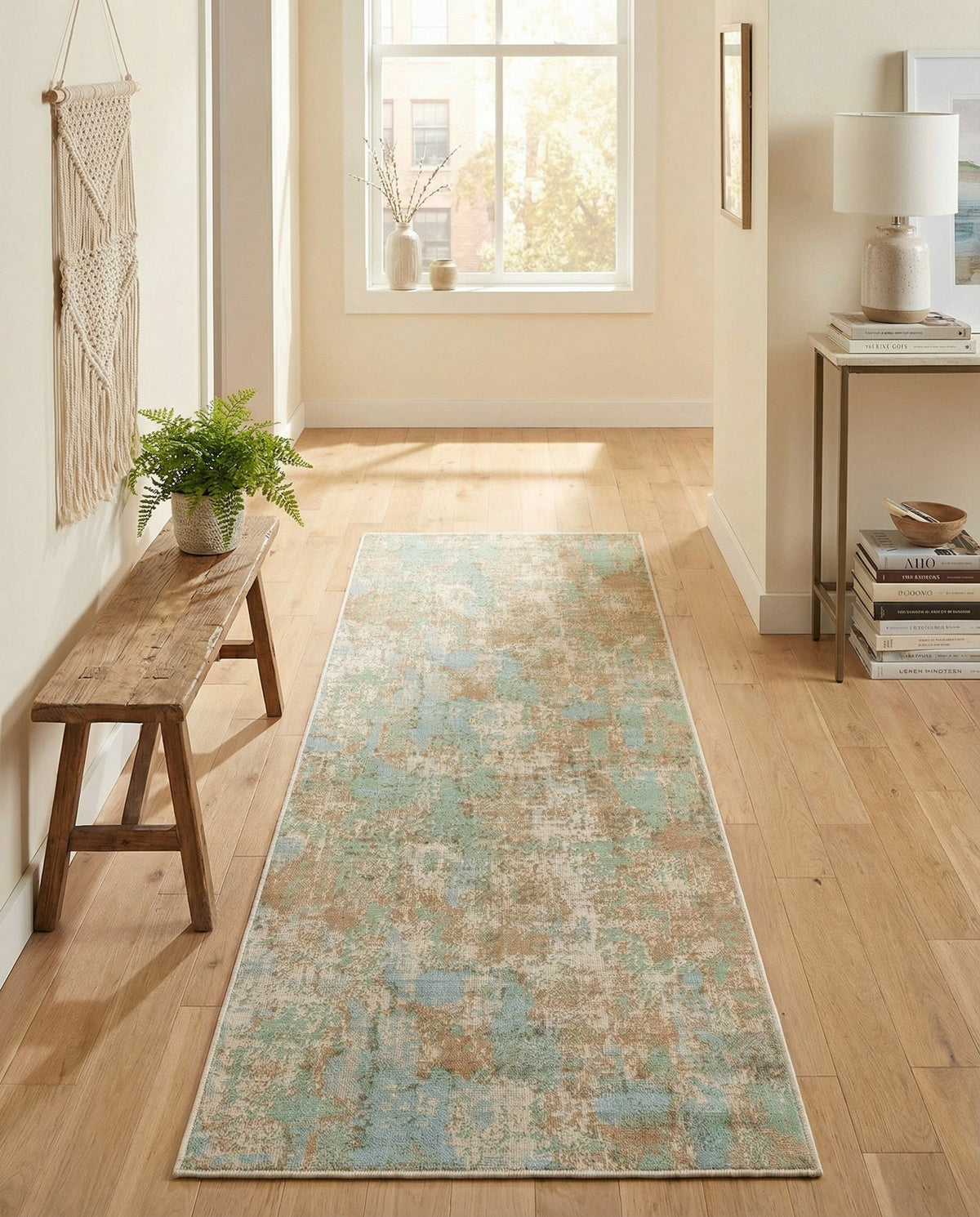 Lagoon Oasis Collection Area Rug -  Seagrass Runner Teal  lifestyle 131