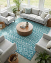 Marrakech Lattice Collection Area Rug - Medina (Turquoise) Square Turquoise  lifestyle 58