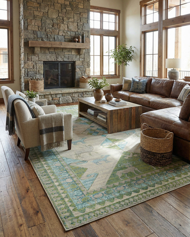Sedona Vista Collection Area Rug -  Nolina Rectangle Green  lifestyle 32