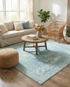 Dover Terrace Collection Area Rug -  Lagoon (Aqua) Square Aqua  lifestyle 69