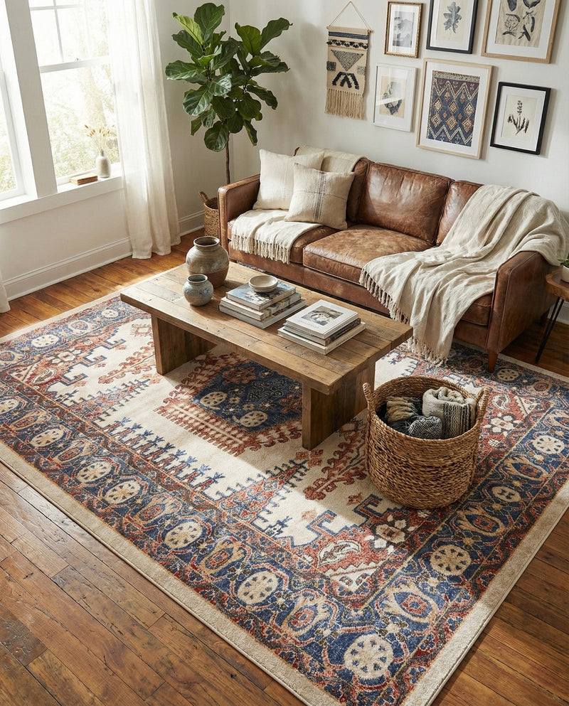 Eden Oasis Collection Area Rug -  Refuge (Cream) Rectangle Cream  lifestyle 12
