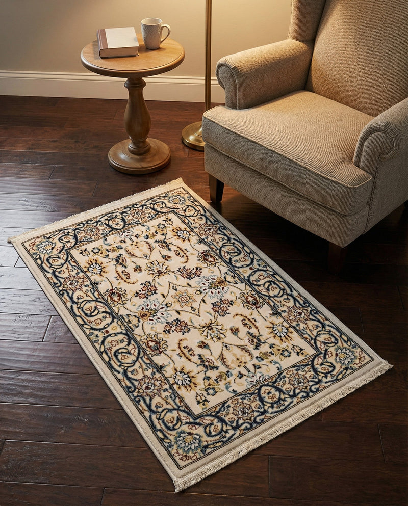 Persian Elegance Collection Area Rug -  Ardabil Rectangle Ivory  lifestyle 27