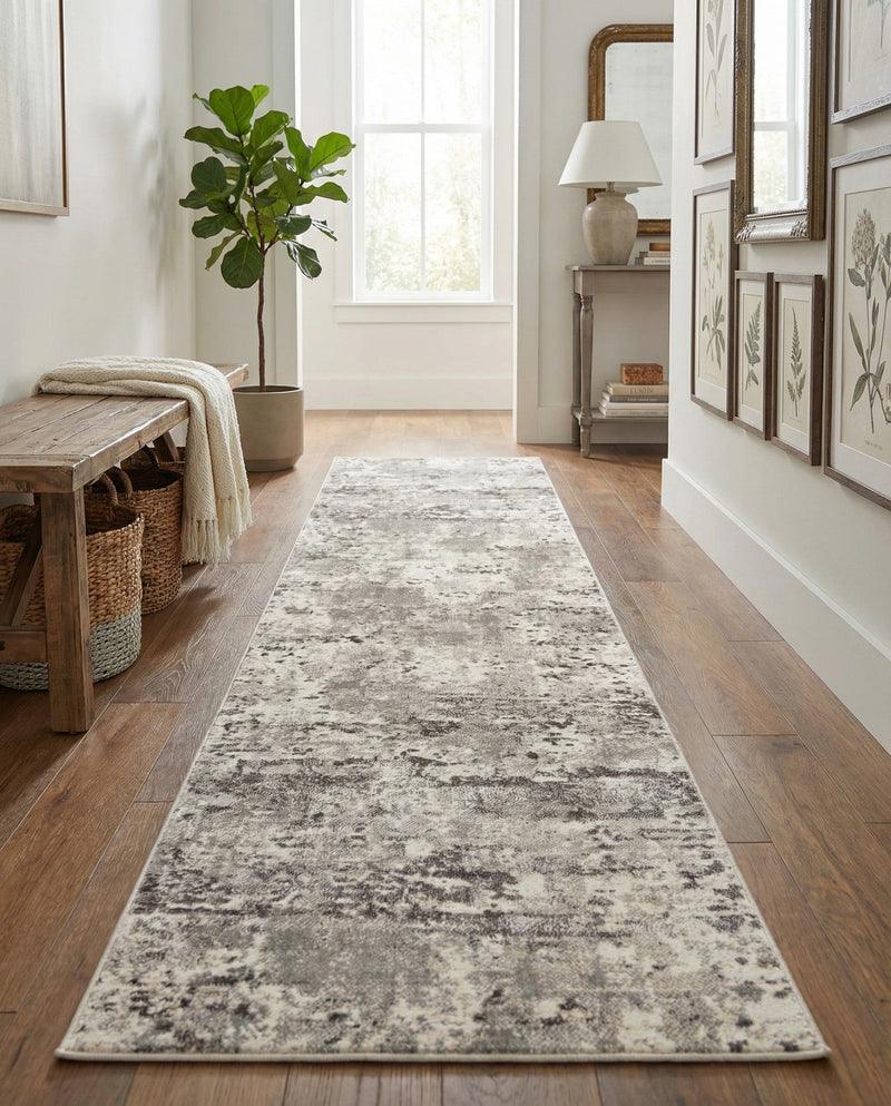 Luminara Sands Collection Area Rug - Elysium (Stone Gray) Runner Stone Gray  lifestyle 59