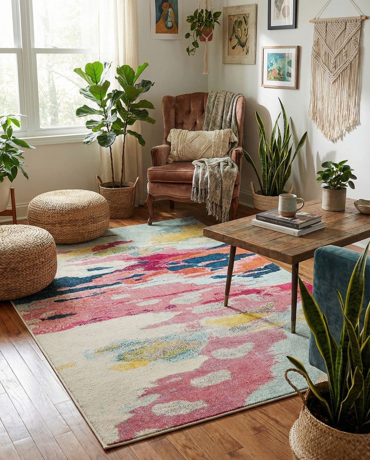 Marrakesh Elegance Collection Area Rug -  Skhirat Rectangle Pink  lifestyle 12