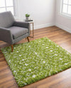 Berber Lattice Shag Collection Area Rug - Atlas (Green) Square Green  lifestyle 75