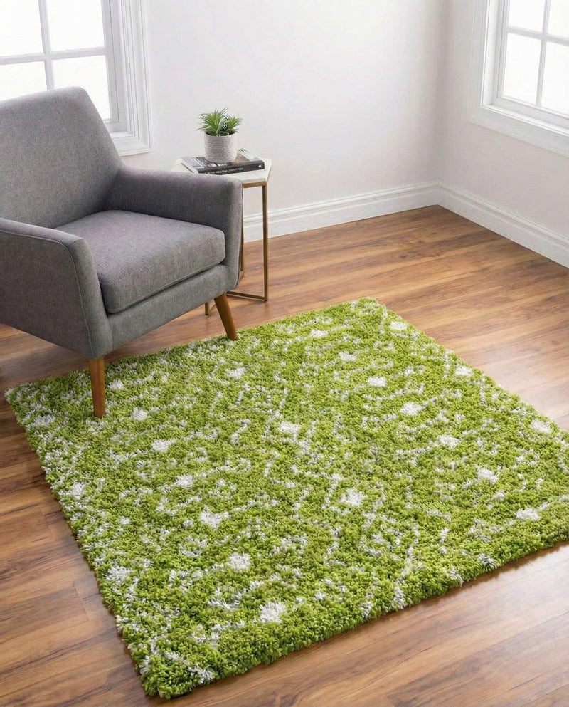Berber Lattice Shag Collection Area Rug - Atlas (Green) Square Green  lifestyle 75