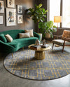 Hollywood Luxe Collection Area Rug -  Beverly (Gray Gold) Round Gray Gold  lifestyle 43