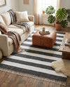 Tassel Trail Collection Area Rug - Pathway (Navy Blue) Rectangle Navy Blue  lifestyle 12