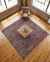 Thar Cotton Collection Area Rug - Alleppey Square Multi Black  lifestyle 66