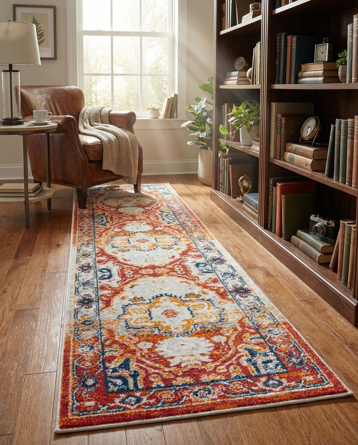 Parisian Elegance Collection Area Rug - Versailles (Rust Red) Runner Rust Red  lifestyle 98