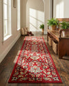 Isfahan Elegance Collection Area Rug - Naghsh-e Jahan (Red) Runner Red  lifestyle 65