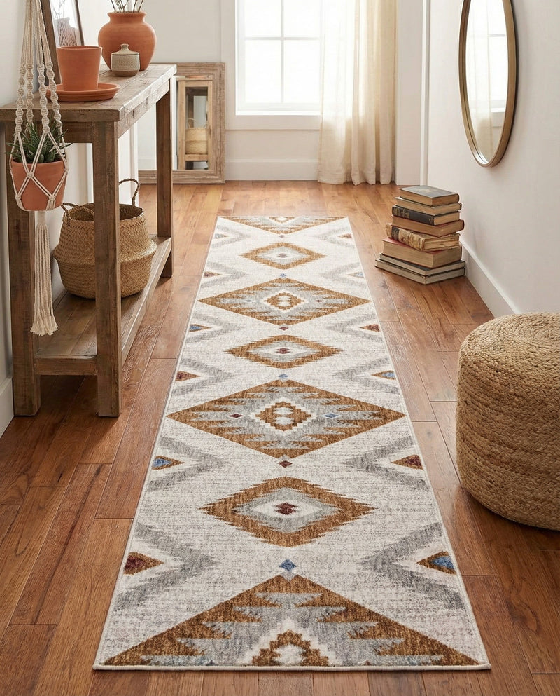 Desert Modern Eco Rug Series Collection Area Rug -  Zion Runner Ivory  lifestyle 59