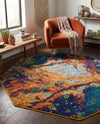 Caribbean Cove Collection Area Rug -  Bequia Octagon Multi  lifestyle 47