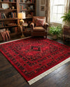 Samarkand Elegance Collection Area Rug -  Zarafshan Square Red  lifestyle 53