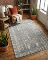 Brighton Stripes Collection Area Rug - Sussex (Ivory and Gray) Rectangle Ivory and Gray  lifestyle 42