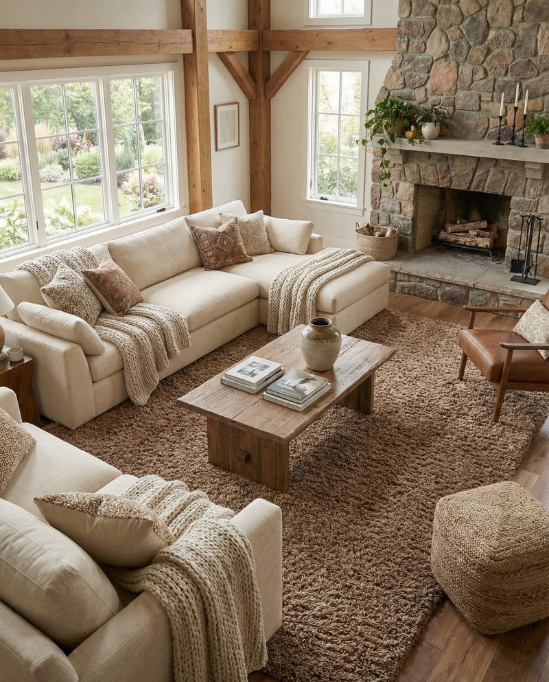 Plush Oasis Collection Area Rug - Serenity (Sandy Brown) Rectangle Sandy Brown  lifestyle 25
