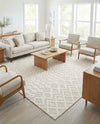 Garden Lattice Charm Collection Area Rug -  Pergola (Ivory) Square Ivory  lifestyle 44