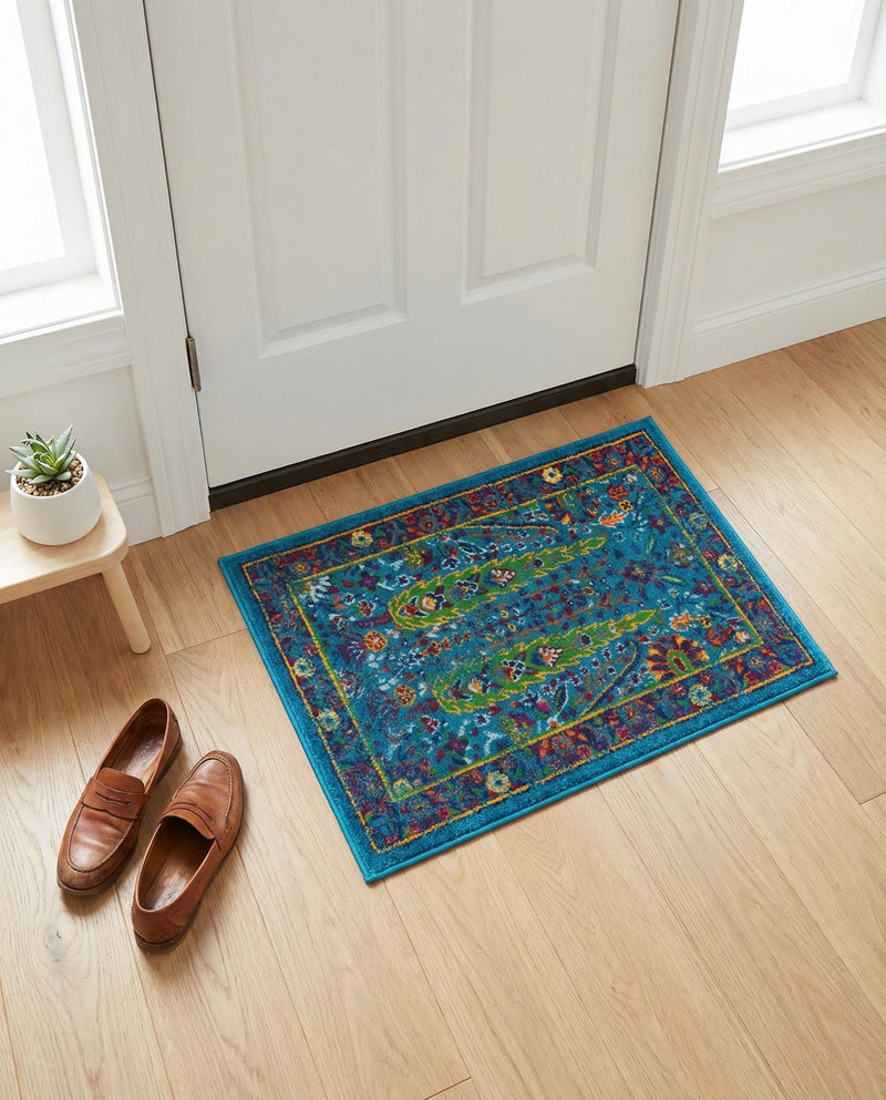 Caribbean Cove Collection Area Rug -  Tobago Rectangle Navy Blue  lifestyle 19