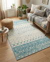 Mediterranean Lattice Collection Area Rug -  Casablanca (Ivory Blue) Rectangle Ivory Blue  lifestyle 5