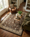 Isfahan Elegance Collection Area Rug - Naghsh-e Jahan (Brown) Rectangle Brown  lifestyle 9