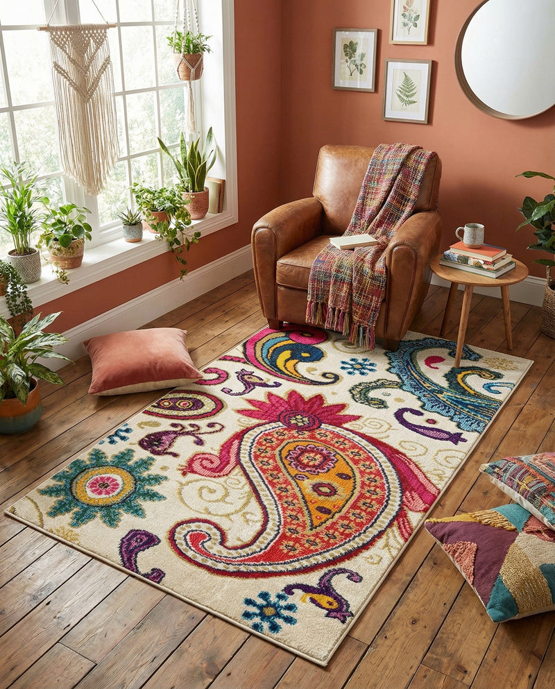 Marrakesh Elegance Collection Area Rug -  Beni Rectangle Cream  lifestyle 16