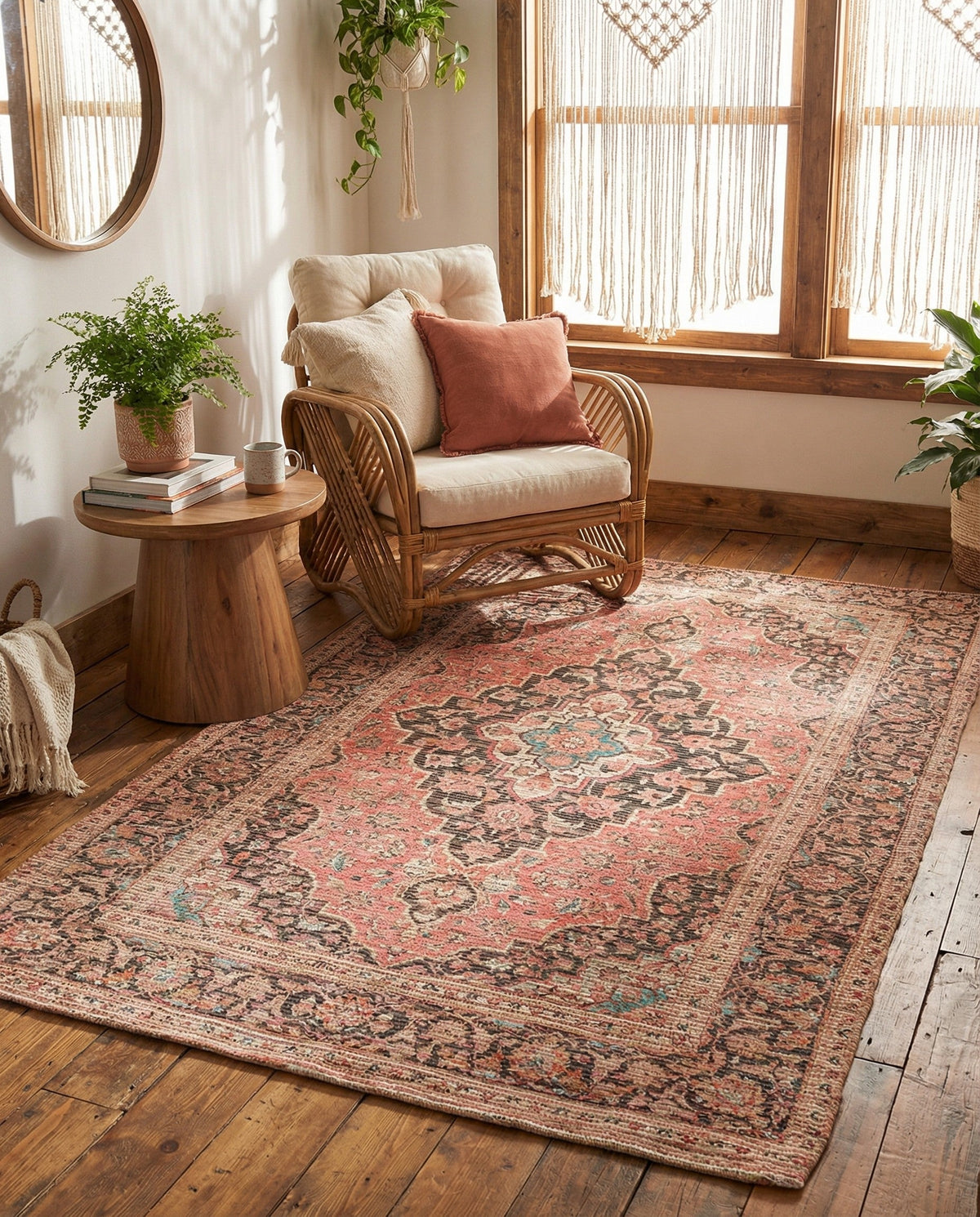 Savannah Threads Collection Area Rug -  Chihuahuan Rectangle Red  lifestyle 15