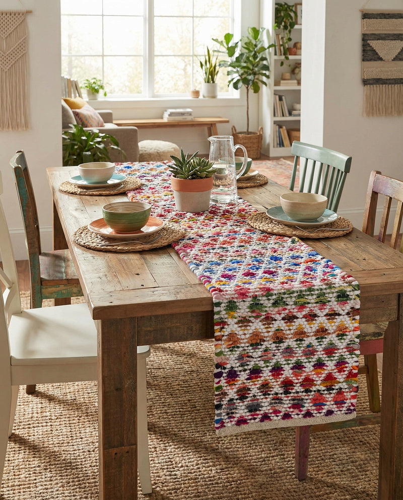 Woven Udaipur Collection Area Rug - Howrah Table Runner Multi  lifestyle 56