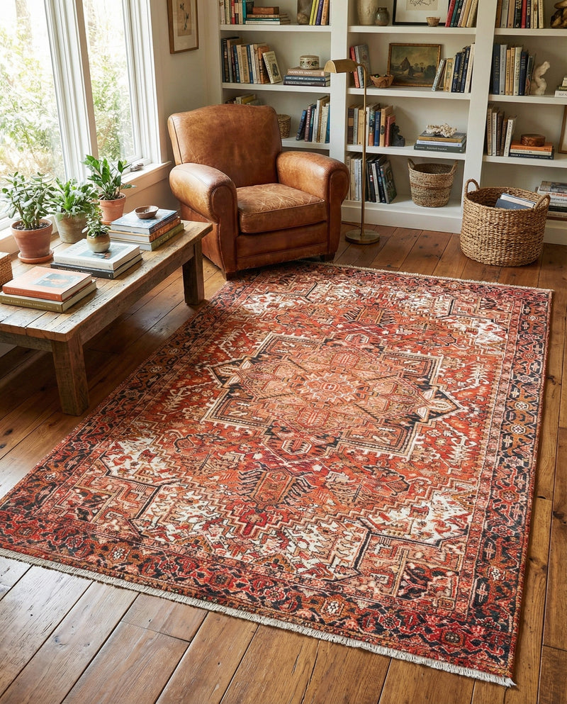 Bazaar Chic Collection Area Rug -  Essaouira Rectangle Rust Red  lifestyle 13