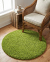 Plush Oasis Collection Area Rug - Serenity (Grass Green) Round Grass Green  lifestyle 59