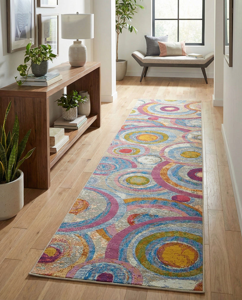 Urban Terrace Collection Area Rug -  Plaza Runner Multi  lifestyle 66