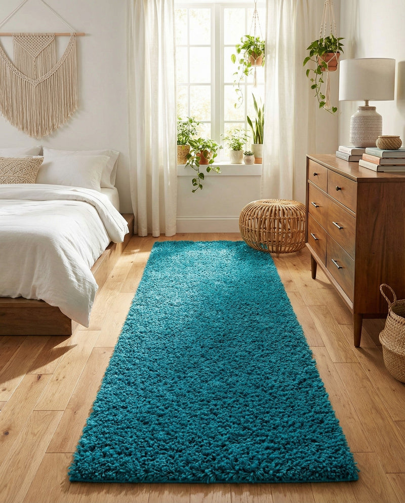 Plush Oasis Collection Area Rug - Serenity (Turquoise) Runner Turquoise  lifestyle 73