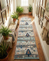 Colorburst Oasis Collection Area Rug -  Mosaic Runner Ivory Gray Blue  lifestyle 61