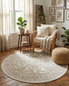Savannah Elegance Collection Area Rug - Augusta (Ivory) Round Ivory  lifestyle 42