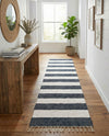 Tassel Trail Collection Area Rug - Pathway (Navy Blue) Runner Navy Blue  lifestyle 82