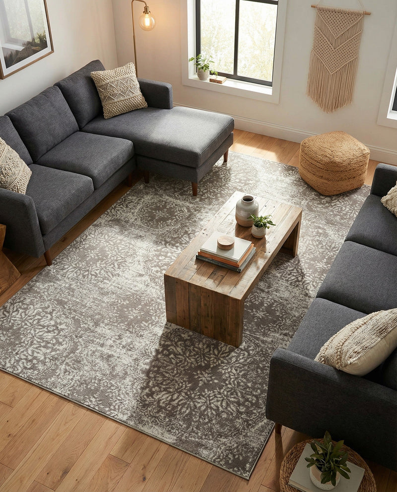 Riviera Elegance Collection Area Rug -  Monaco (Light Gray) Rectangle Light Gray  lifestyle 7