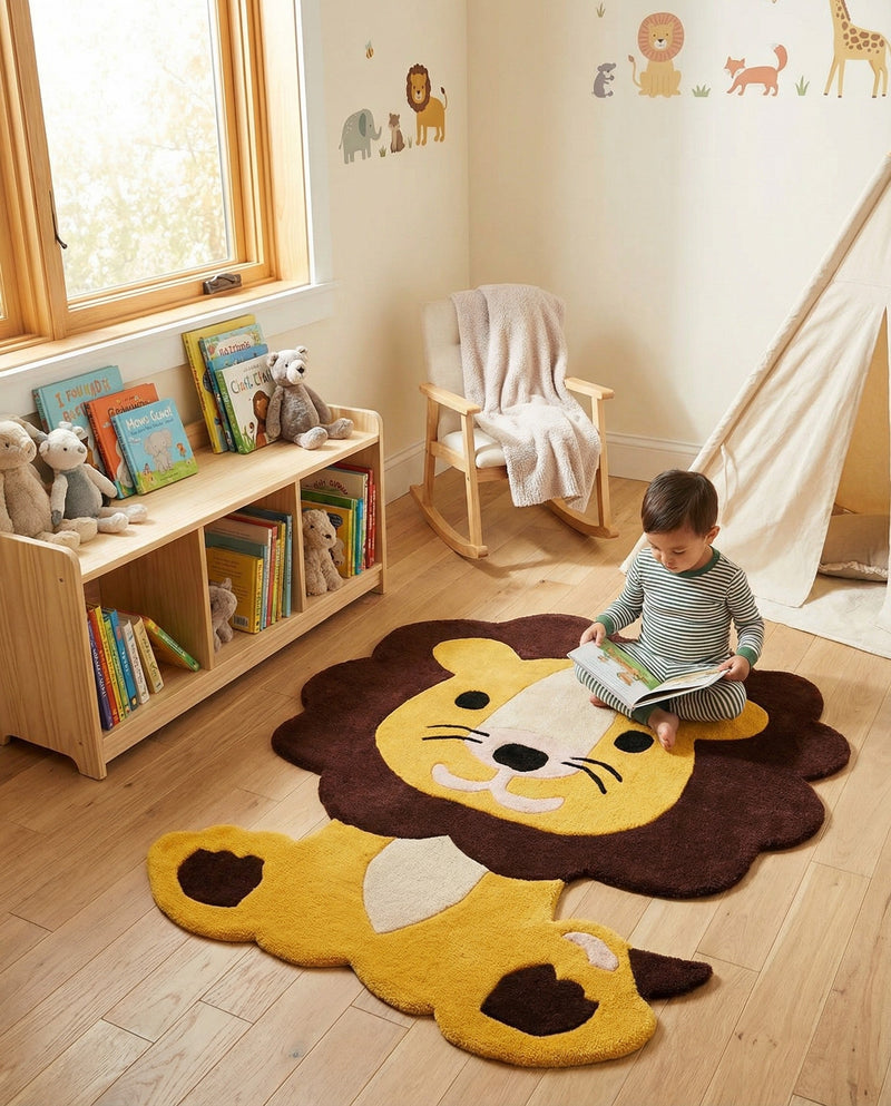 Whimsy Wonders Wool Collection Area Rug -  Jungle Rectangle Yellow  lifestyle 12