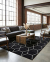 Trellis Mosaic Collection Area Rug - Arborville (Black) Rectangle Black  lifestyle 20