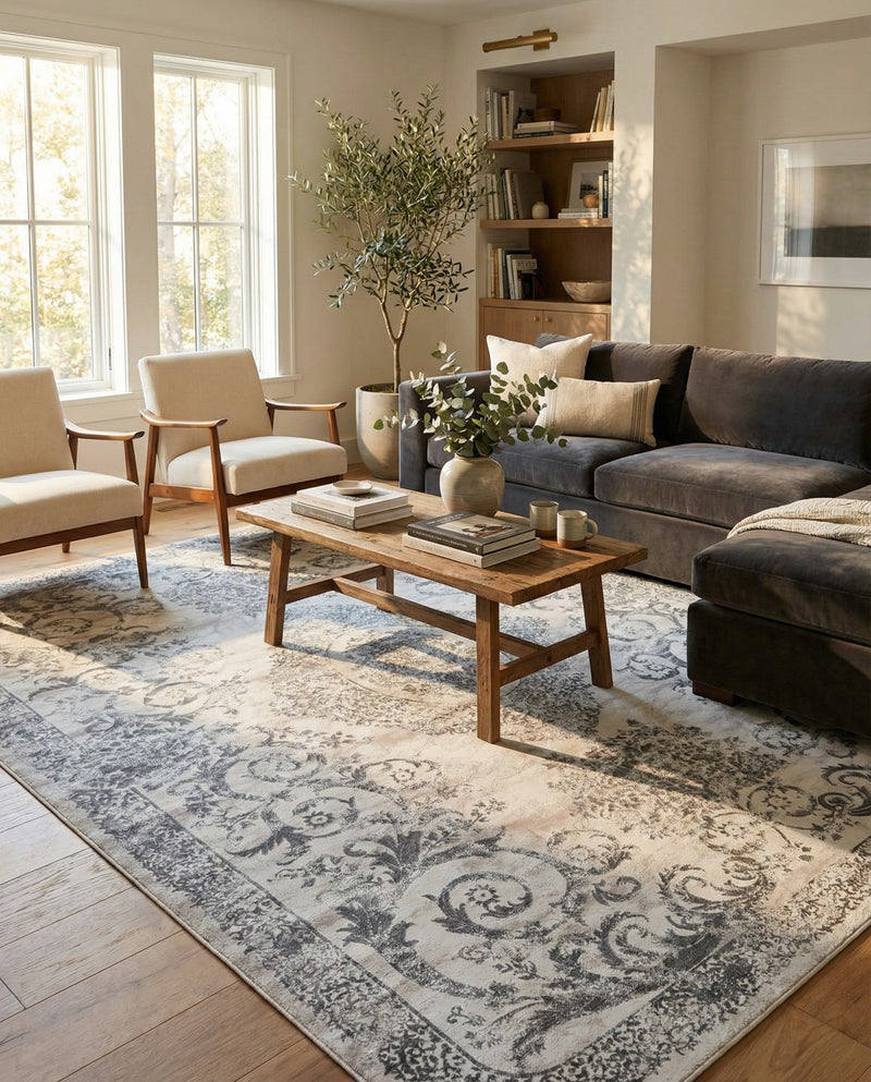 Bloomsbury Elegance Collection Area Rug - Mayfair Rectangle Gray  lifestyle 73