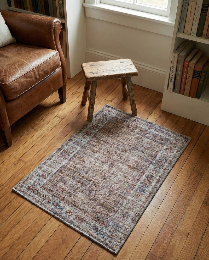 Vintage Memories Collection Area Rug -  Reverie Rectangle Rust Red and Brown  lifestyle 10