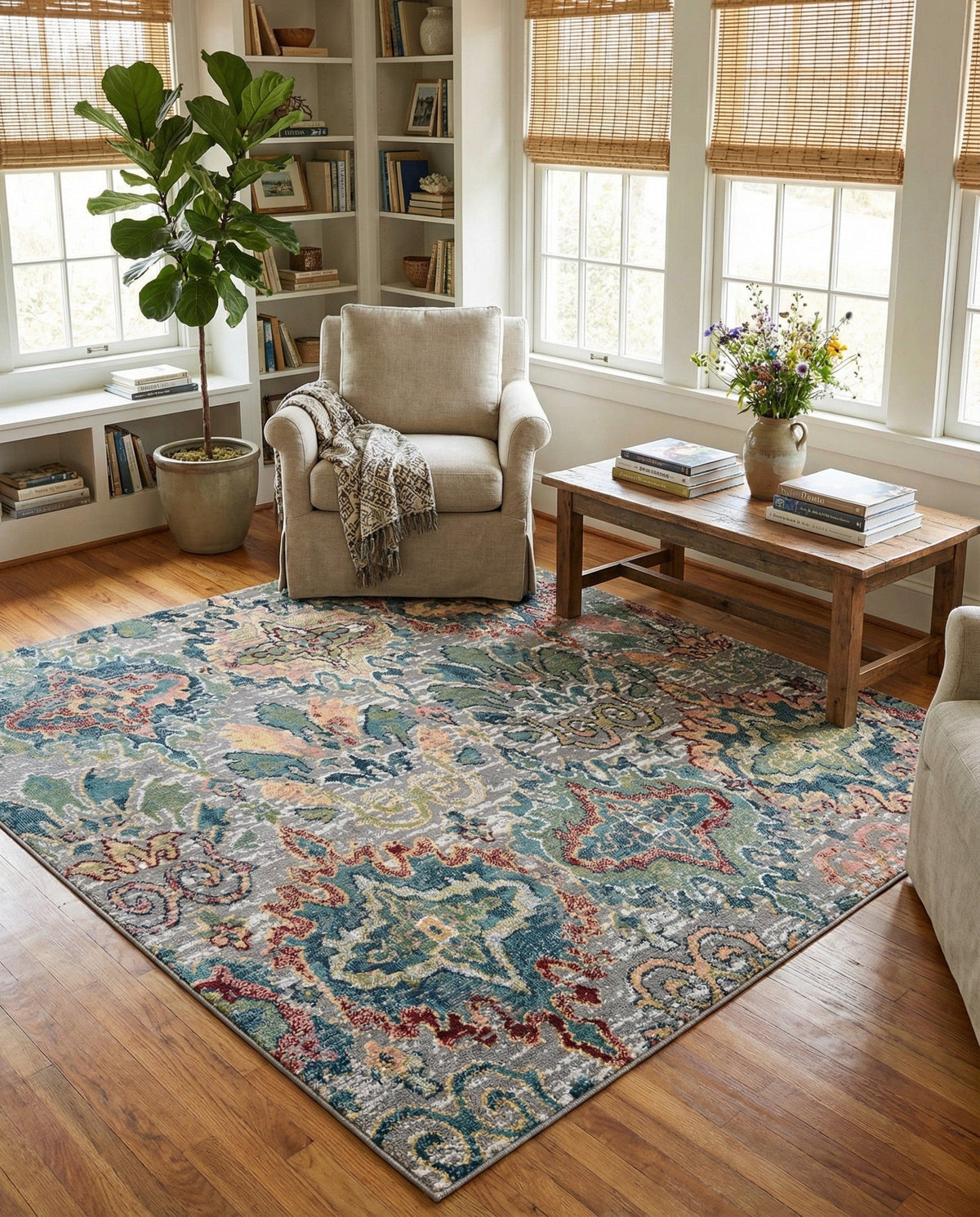Savannah Elegance Collection Area Rug -  Forsyth Square Multi  lifestyle 129