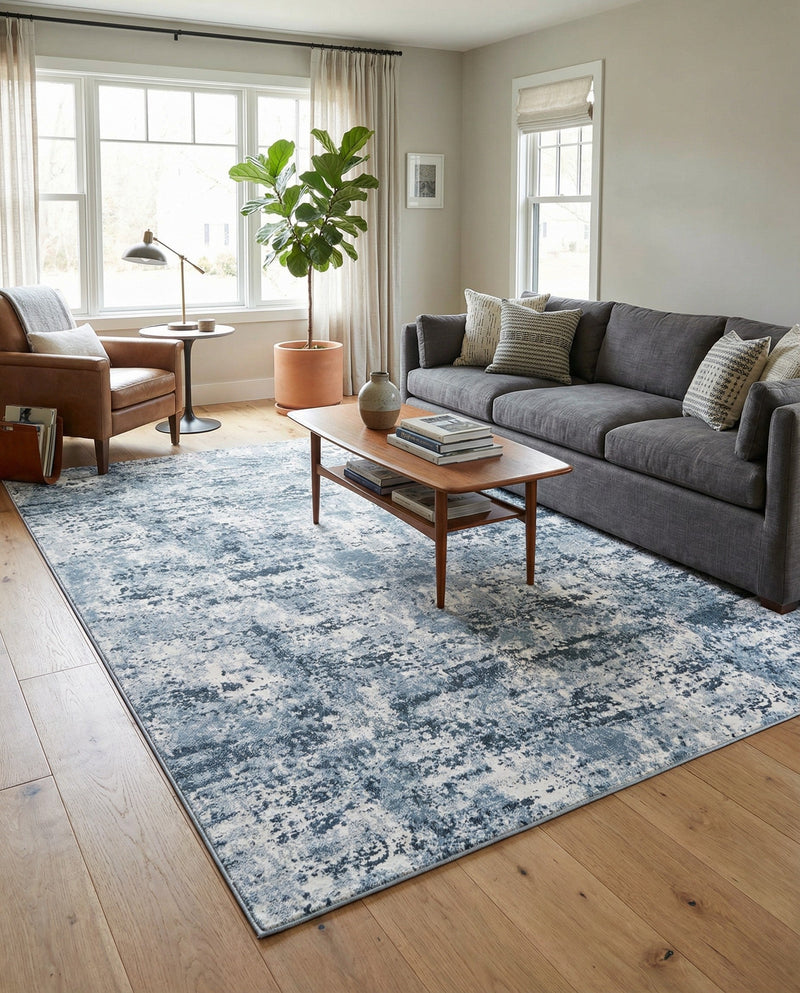 Luminara Sands Collection Area Rug - Elysium (Vintage Blue) Rectangle Vintage Blue  lifestyle 10