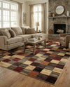 Bistro Lounge Collection Area Rug - Espresso Rectangle Multi  lifestyle 23