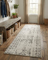 Brighton Stripes Collection Area Rug - Sussex (Ivory and Gray) Runner Ivory and Gray  lifestyle 18
