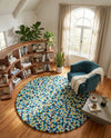 Woolen Sphere Collection Area Rug - Orbsburg (Blue) Round Blue  lifestyle 59