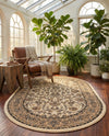 Isfahan Elegance Collection Area Rug - Naghsh-e Jahan (Ivory) Oval Ivory  lifestyle 51