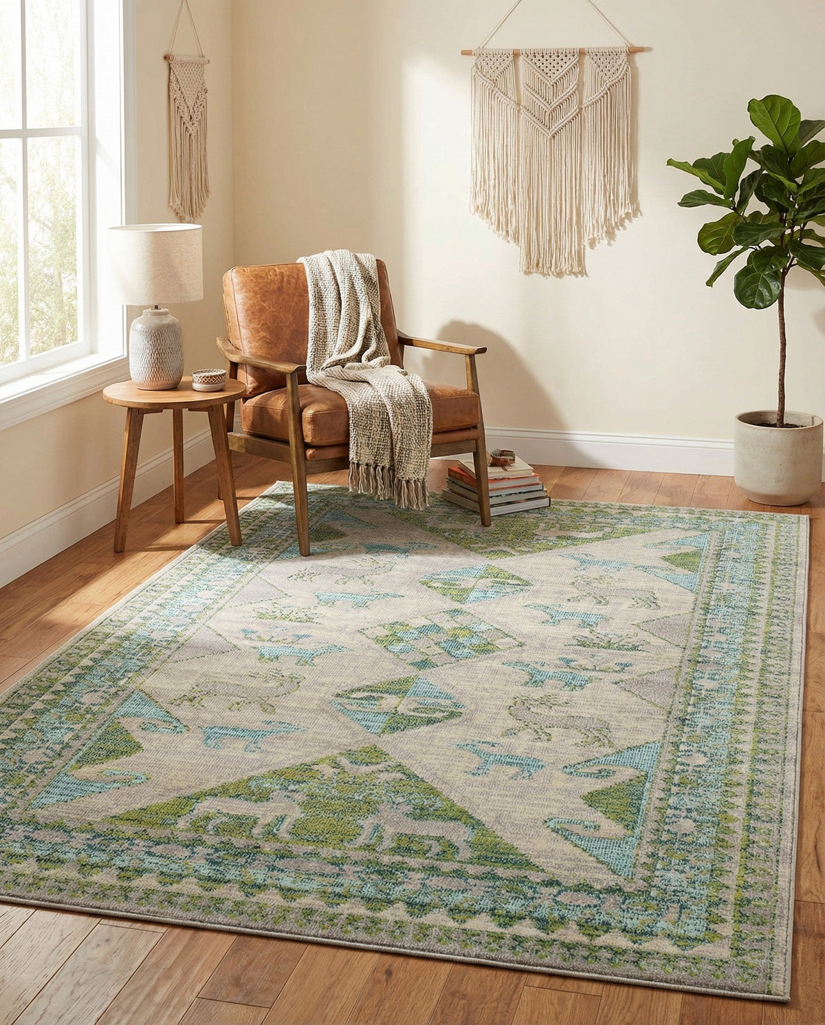 Sedona Vista Collection Area Rug -  Nolina Rectangle Green  lifestyle 50