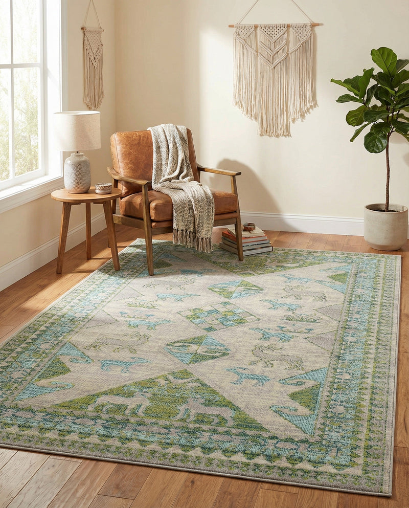Sedona Vista Collection Area Rug -  Nolina Rectangle Green  lifestyle 50