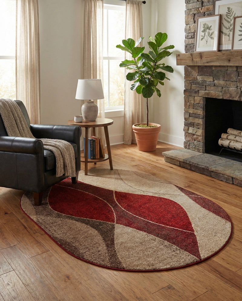 Autumn Meadow Collection Area Rug -  Emberglow Oval Multi  lifestyle 45