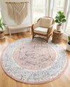 Adriana Terrace Collection Area Rug - Capri (Rose) Round Rose  lifestyle 43