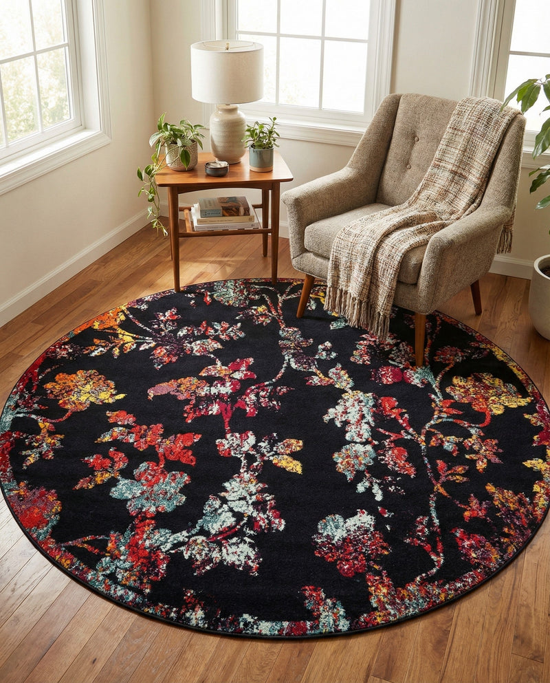 Brighton Terrace Collection Area Rug -  Roedean Round Navy Blue  lifestyle 49